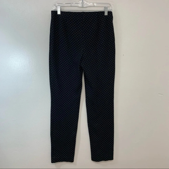 J Jill Slim Leg Ponte Pants Woman XS Pull On Black Polka Dots Stretch Comfort - Picture 4 of 13
